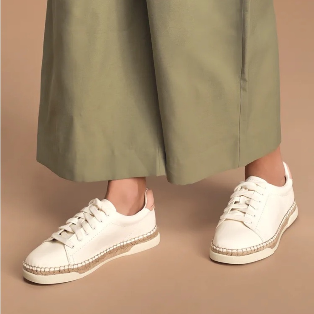 NEW WITH BOX Dolce Vita White Leather Espadrille Sneakers Size 7.5 / NEVER WORN